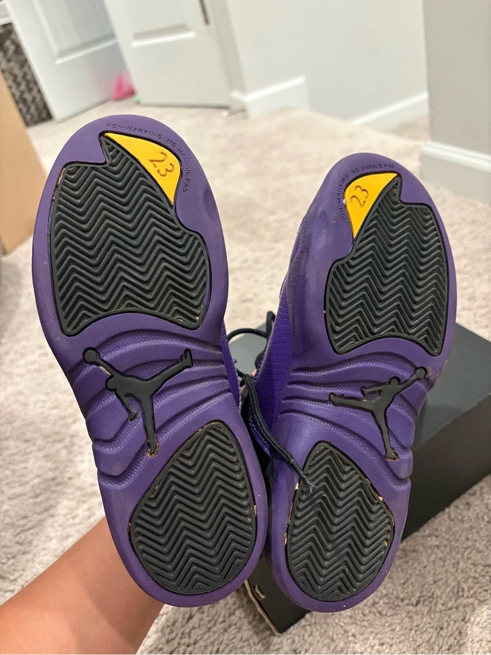 Jordan Kids Black and Purple High-Top Sneakers